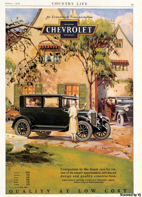 1926 Chevrolet Auto Advertising